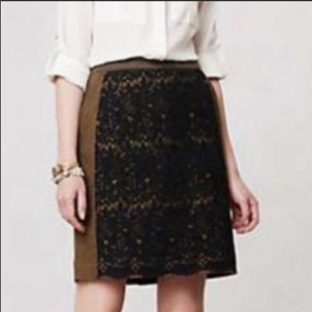 Anthro Brand Maeve Olive Green Rione Pencil Skirt